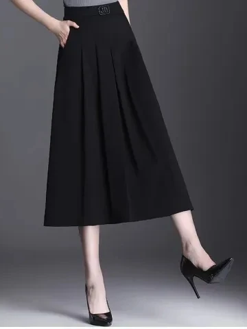 

Black Asymmetrical Hem Halter Neck Dress Women's Summer Fashion High Waist Slimming Skirt Korean Style A-Line Skirt