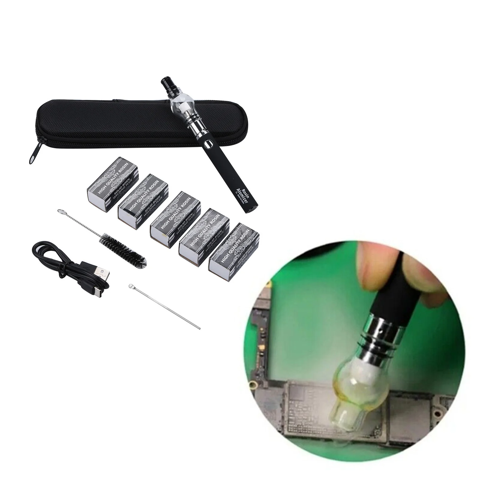 

Portable Rosin Atomizing Pen Short Circuit Detector,For Motherboard Repair Sprayer Rosin Adapter Flux Pen Repair