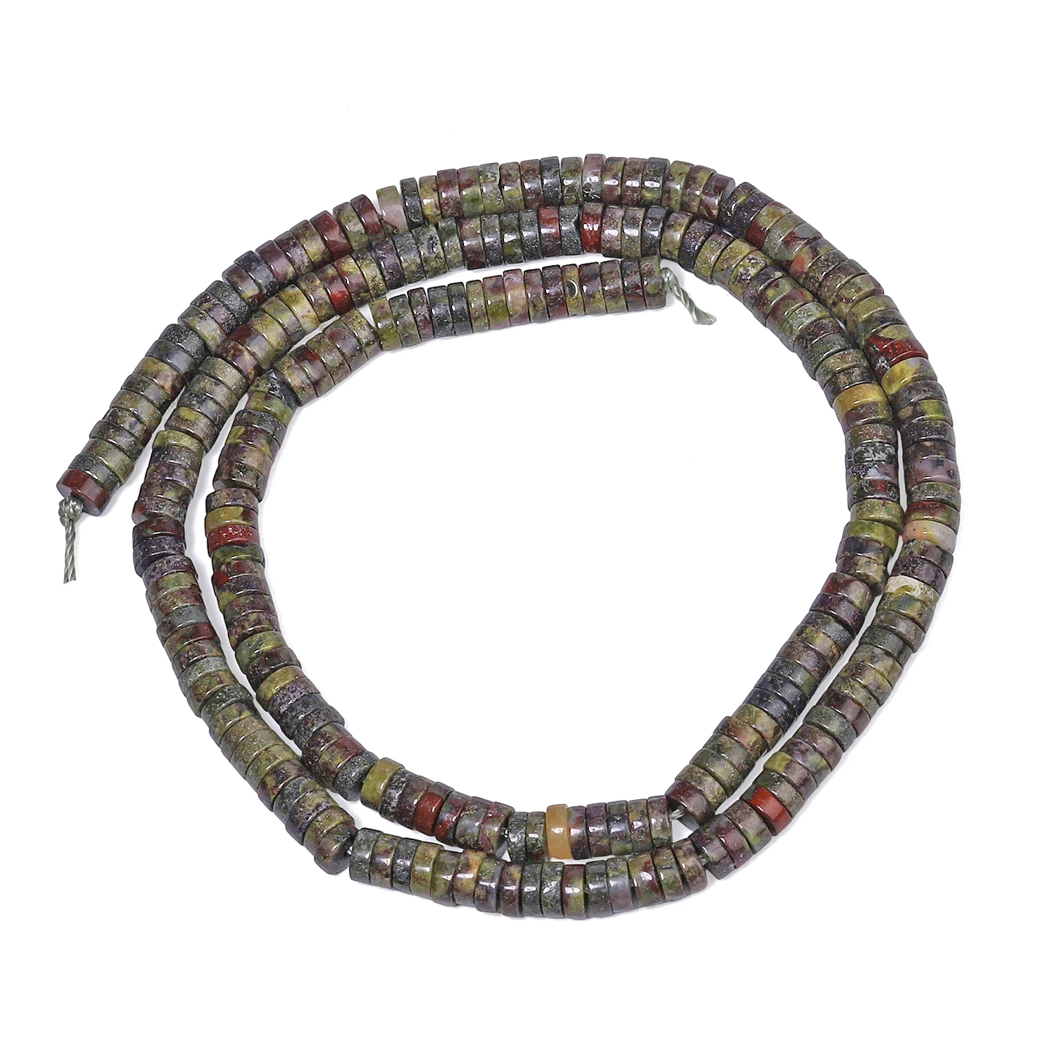 Natural Dragon Blood Jasper Stone Beads 4x1mm Flat Round Rondelle Shape Beads Loose Spacer Beads for Jewelry Making Accessories