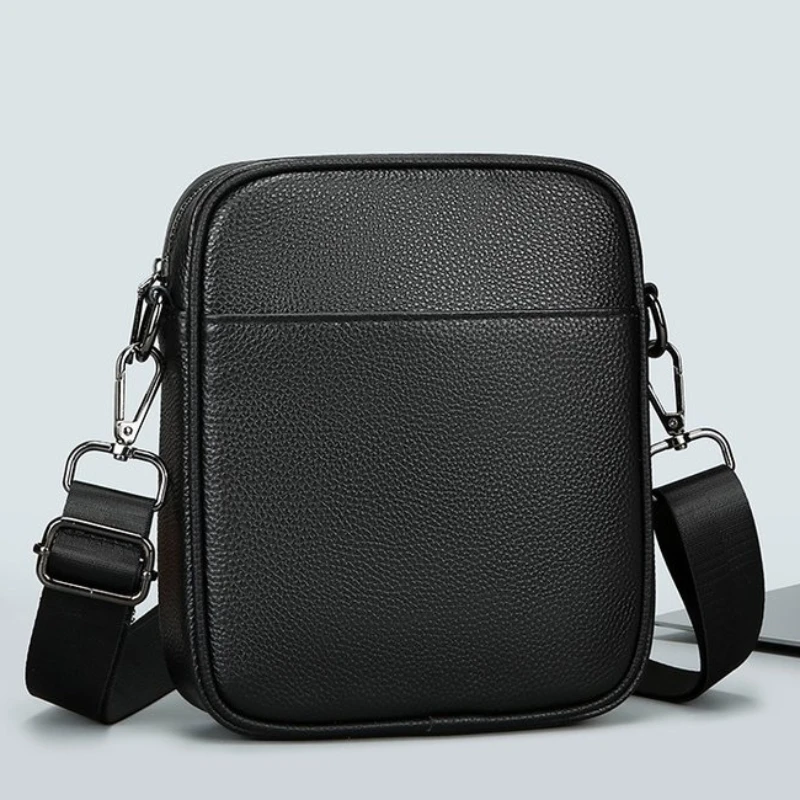 Luxury Leisure Genuine Leather Shoulder Bags For Man Cowhide vertical Cross Body Bags Men's Messenger Bags Small Bag For Men