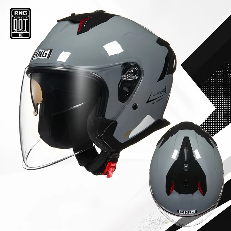 

RNG Motorcycle half Helmets Dual Lens Scooter Moto Helmet Casco village Riding capacete de moto motocross Helmets