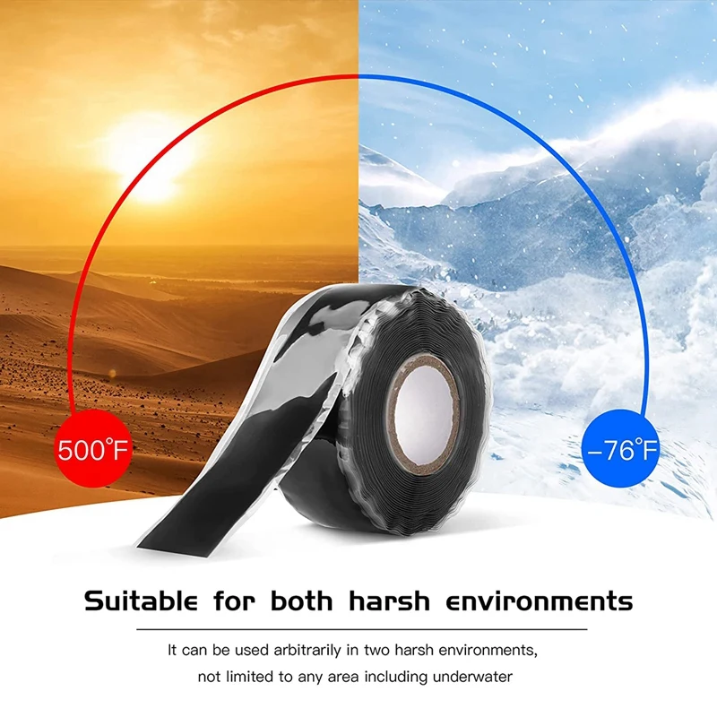 เทปซิลิโคนปิดผนึกด้วยตนเอง1นิ้ว10ฟุตเทปทนความร้อนทำจากซิลิโคนทนความร้อน