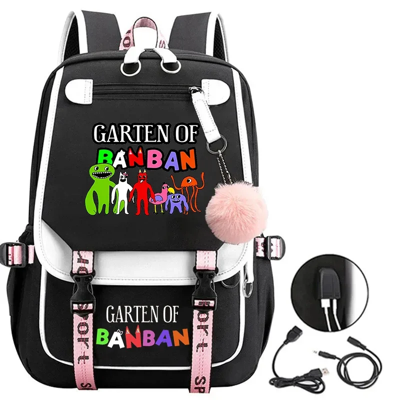 

Novelty Garten Of BanBan Bacpack Students Bookbag Cartoon Game School Bag Large Capacity Usb Backpack Teenager Travel Daypack