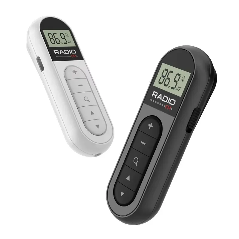 BOLRZO Rechargeable Mini Digital Display Pocket Portable Senior FM Radio with Back Clip for Conference Use