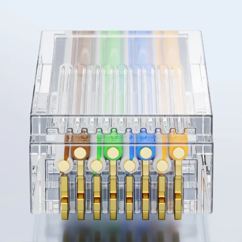 

Экранирующий 3U позолоченный разъем Cat6 RJ45 Экранированная кристаллическая головка для сетевого кабеля