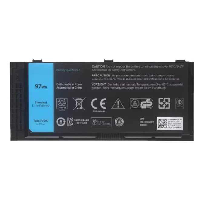 Fv993 for dell m4600 m4700 m4800 m6600 m6700 m6800 notebook battery 5200mah