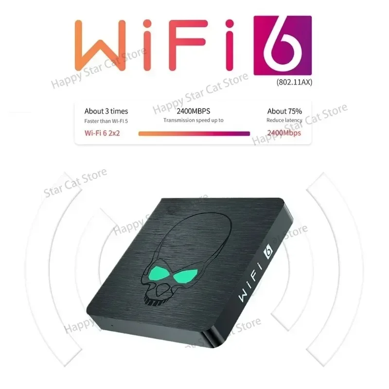 Decodificador de televisión con Control remoto por voz, decodificador con 8 núcleos, 8 GB/64 GB, Wifi6, gt-king II, Android 11, venta al por mayor