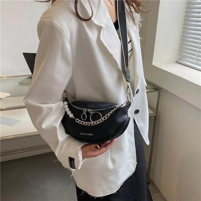 PU Leather Crossbody Bags Women Fashion Designer Zipper Chain Shoulder All-match Simple Handbag Hipster Exquisite Student Bag