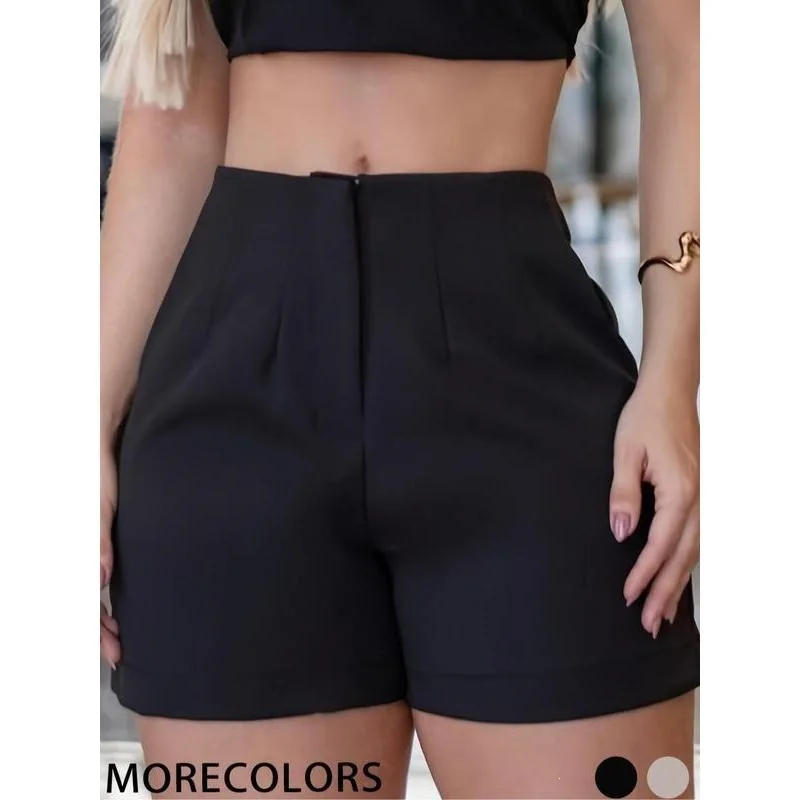 High Waist ALine Shorts P 88826 Neutral High Waist Shorts for Spring Fashionable Comfortable Women's Bottom Wear