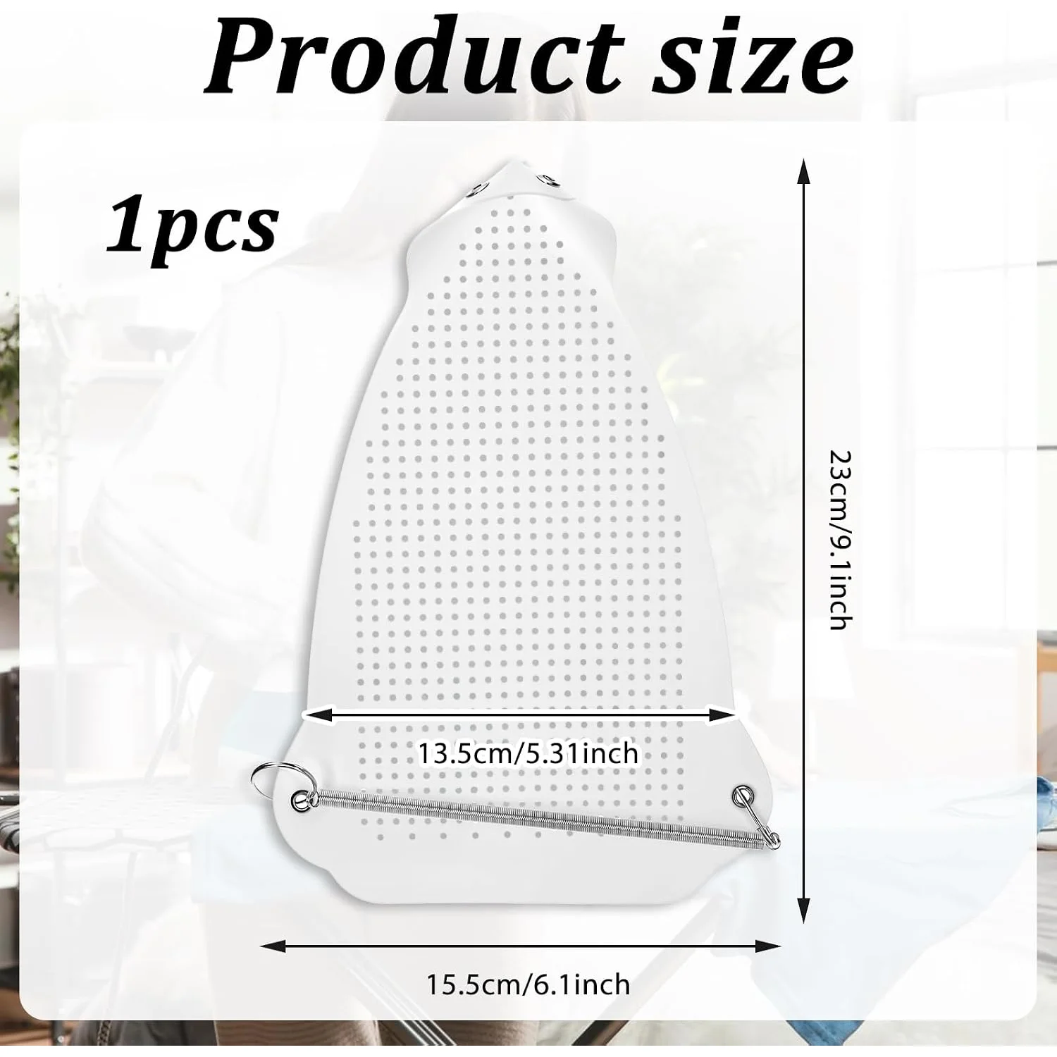 1 Pack Iron Sole Protector Heat Resistant Plate Cover for Garment Clothes Fabric Protection Fits Most Electric Steam Iron White