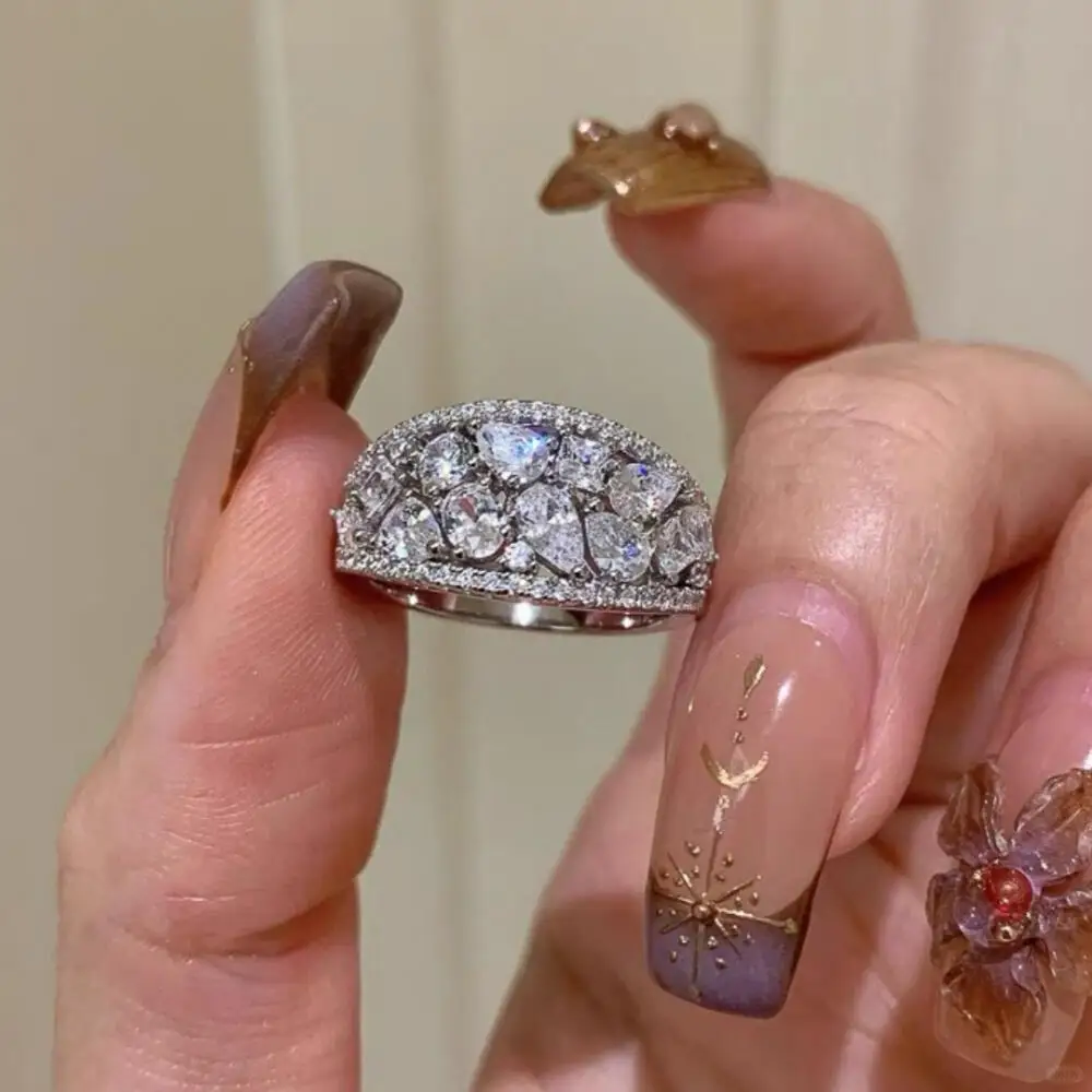 

Винтажные легкие роскошные стильные кольца неправильной формы с бриллиантами для женщин, высококачественное кольцо в стиле ретро, свадебные изысканные украшения
