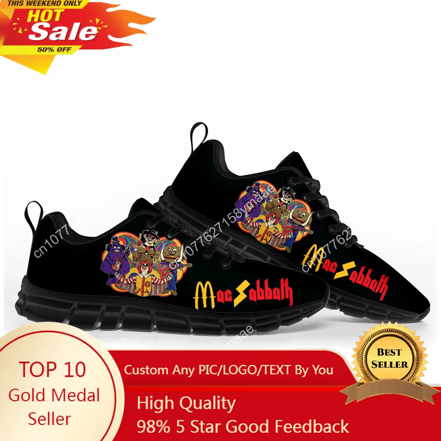 

Mac Sabbath Sports Shoes Mens Womens Teenager Kids Children Customized Sneakers Tailor-Made Shoe High Quality Couple Shoes Black