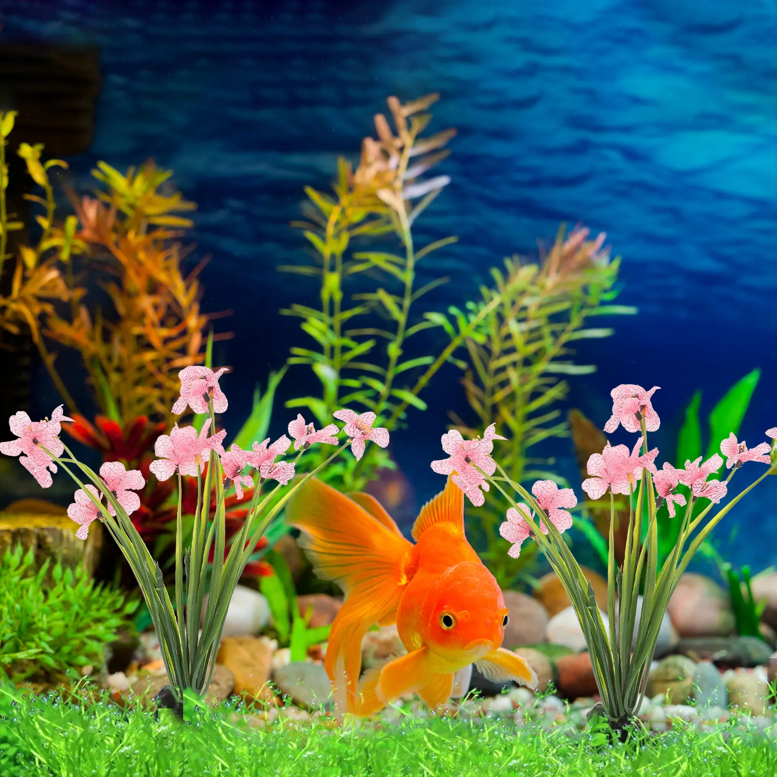 

2 Pcs Aquatic Decoration Aquarium Silk Plant Tank Plants for Aquariums Fish Betta Safe Plastic Artificial