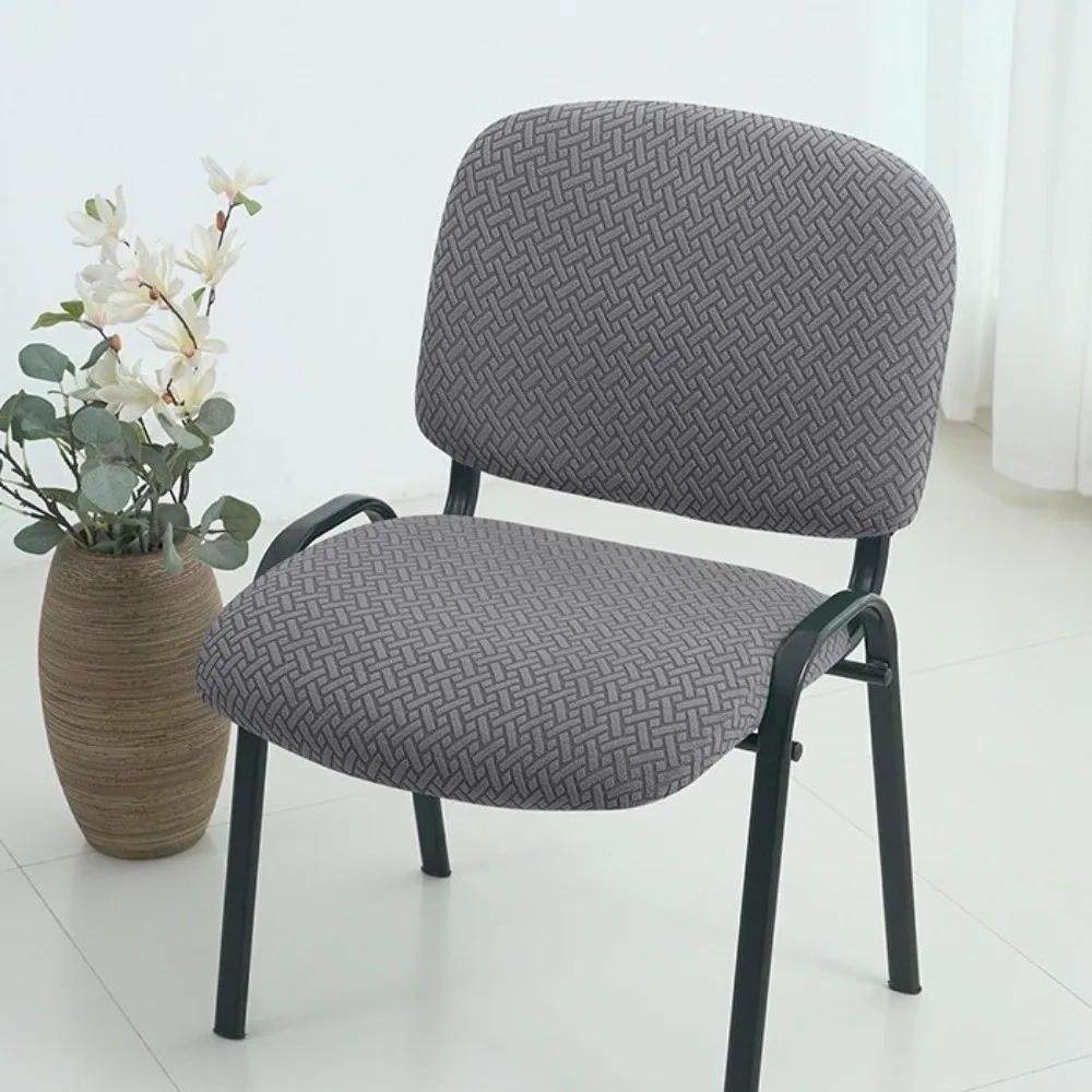 2Pcs/Set Solid Color T Jacquard Folding Dining Chair Cover Elastic Full Protection Chairs Backrest Seat Covers Washable