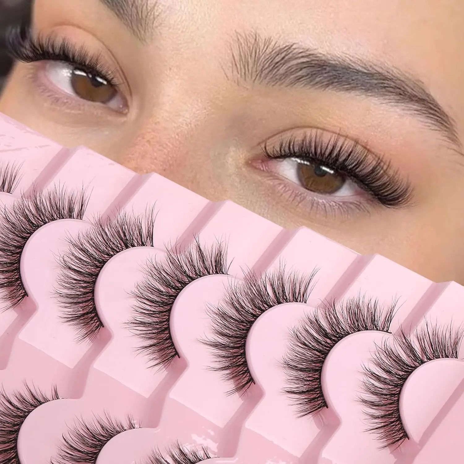 Small Lashes Natural Look False Eyelashes Wispy Very Natural Flared Eyelash False Short Eyelash Soft Fluffy 10 Pairs DK32