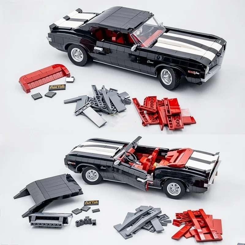 Technical Machinery Group Super Sports Car Camaroed Z28 American Muscle Car Assembly Building Block Model Boy Toy Gift