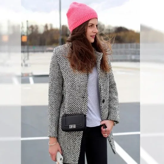 Women's Woolen Coat Arrive European Female Spring European Leg Houndstooth Windbreaker Jacket Plus Size Long Winter Coat