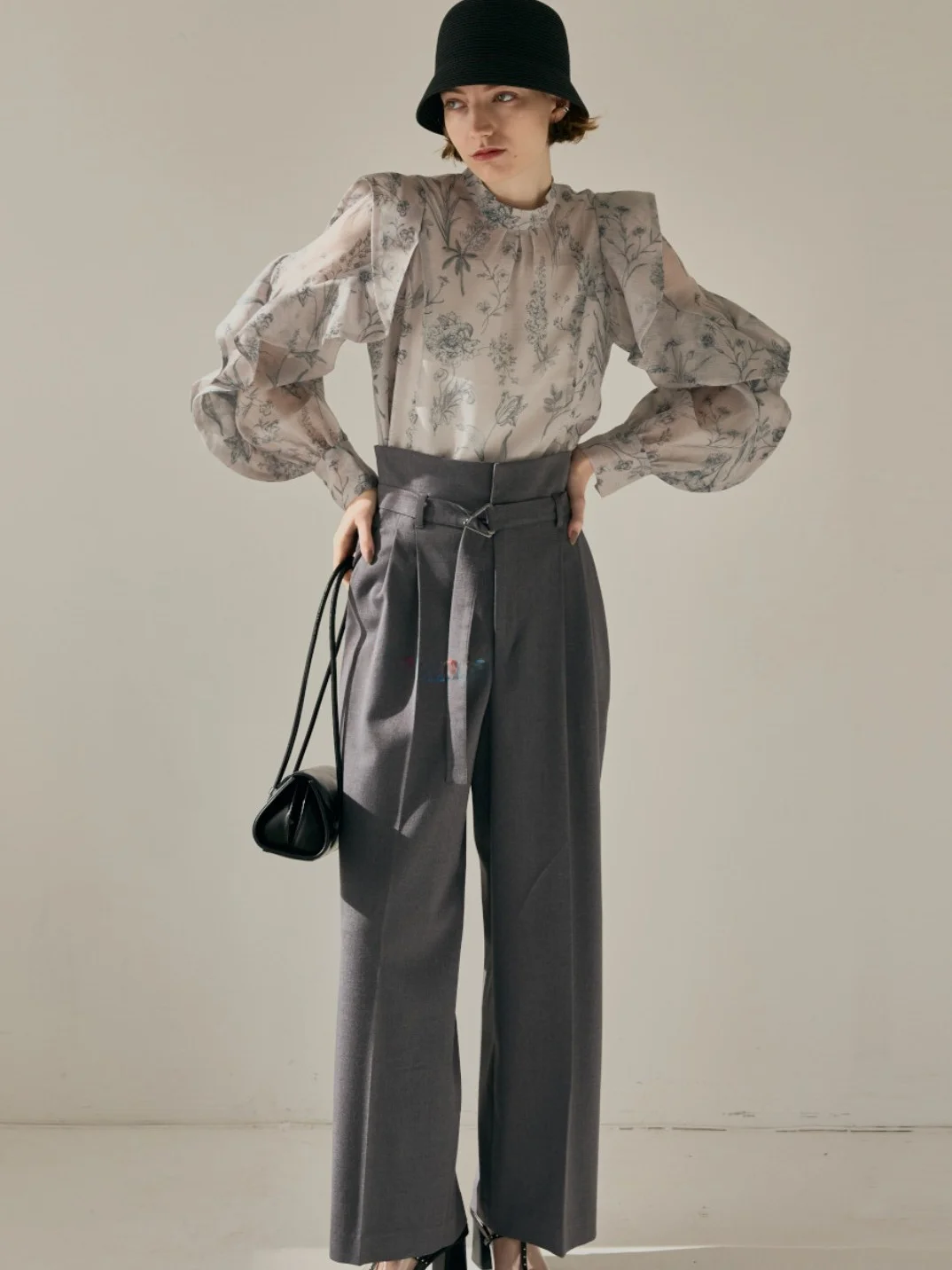 

Брюки с высокой талией и широкими штанинами, прямого кроя, повседневные, с поясом, в японском стиле, длинные, для женщин