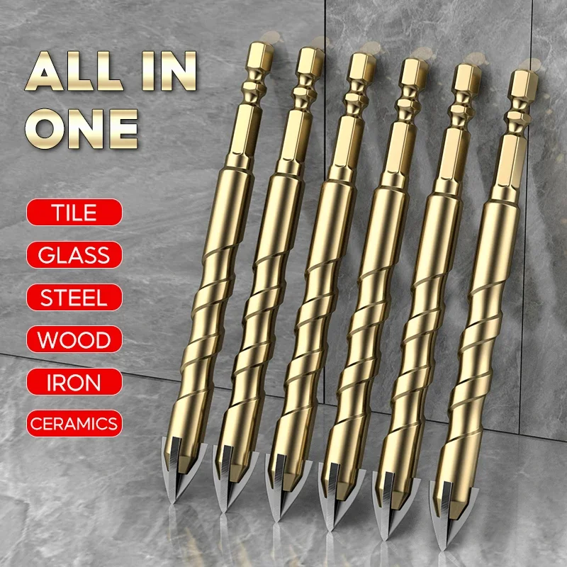 3-12mm Overlord drill tile bit Hole Opener Cross Hex Tile Glass Ceramic Concrete wall reaming drill bit Hard Alloy Triangle Bit