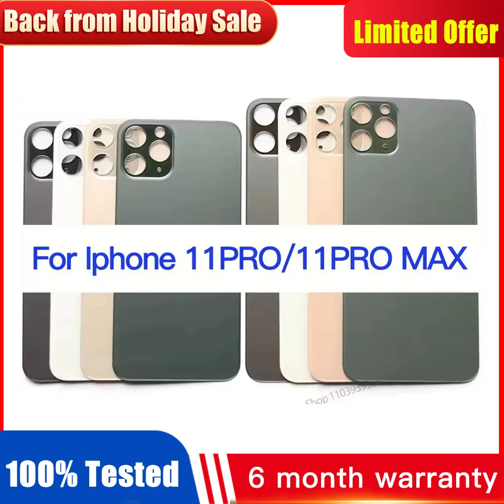 Back Glass For iphone 11 Pro MAX battery Cover Panel Rear Door Housing Case Repair Parts big Camera Hole For iphone 11Pro