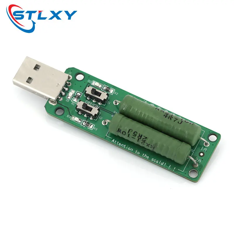 Stlxy Adjustable 3 Current 5V Resistance Tester USB Resistor Electronic Load W/Switch