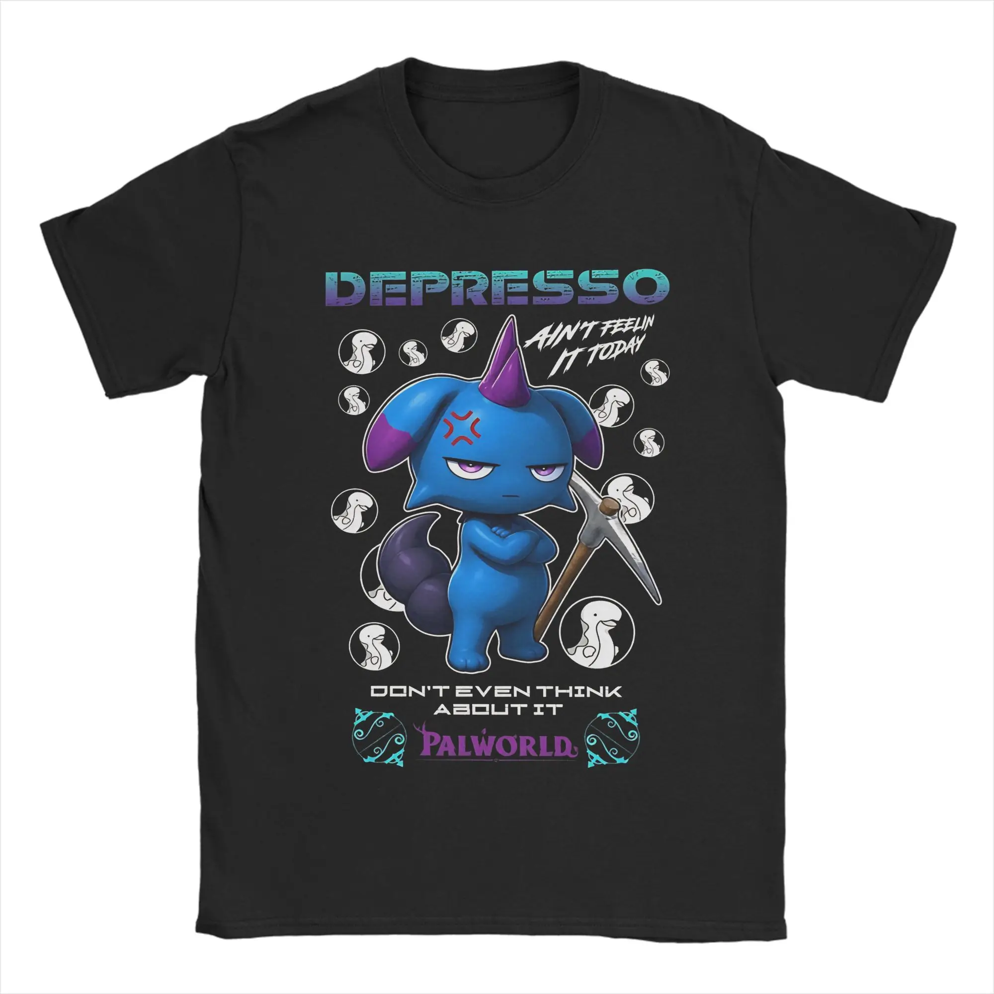 Depressos He's Just Like Me For Real  T Shirts Cotton Leisure T-Shirts Crew Neck  Tee Shirt Short Sleeve Clothes Plus Size