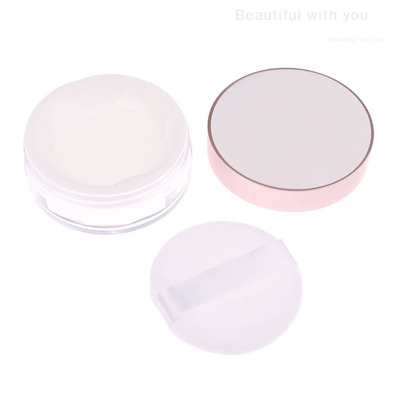 Tragbare Kunststoff Pulver Box Leere Lose Pulver Behälter Mit Sieb Kosmetische Sichter Lose Glas Reise Make-Up Container