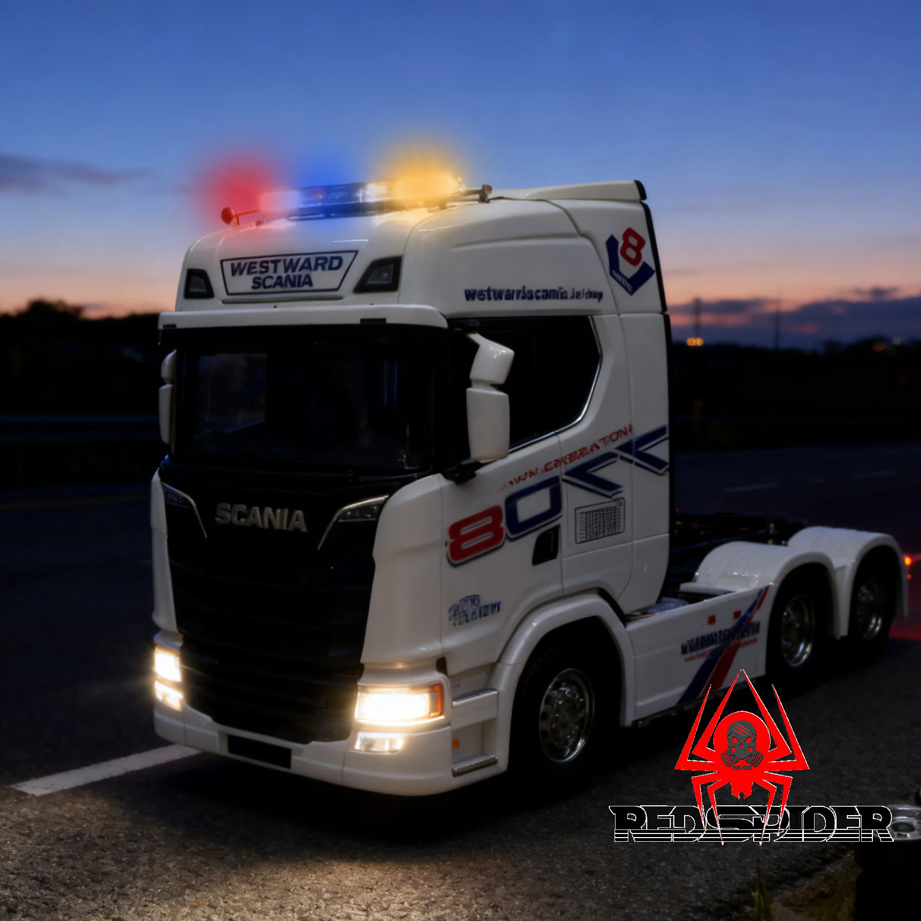 LED Fuoco Ingegneria Veicolo Rosso Blu Giallo Spia per TAMIYA 1/14 Trattore Rimorchio RC Auto In Metallo Aggiornamento OP Parti