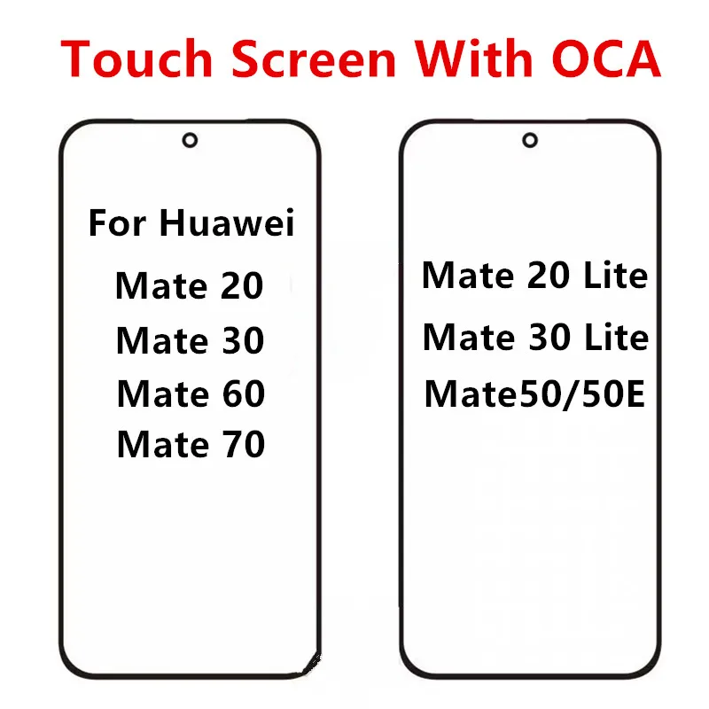 Mate70 Outer Screen For Huawei Mate 70 60 50 50E 30 Lite 20 Touch Panel LCD Display Front Glass Cover Repair Replace Parts + OCA
