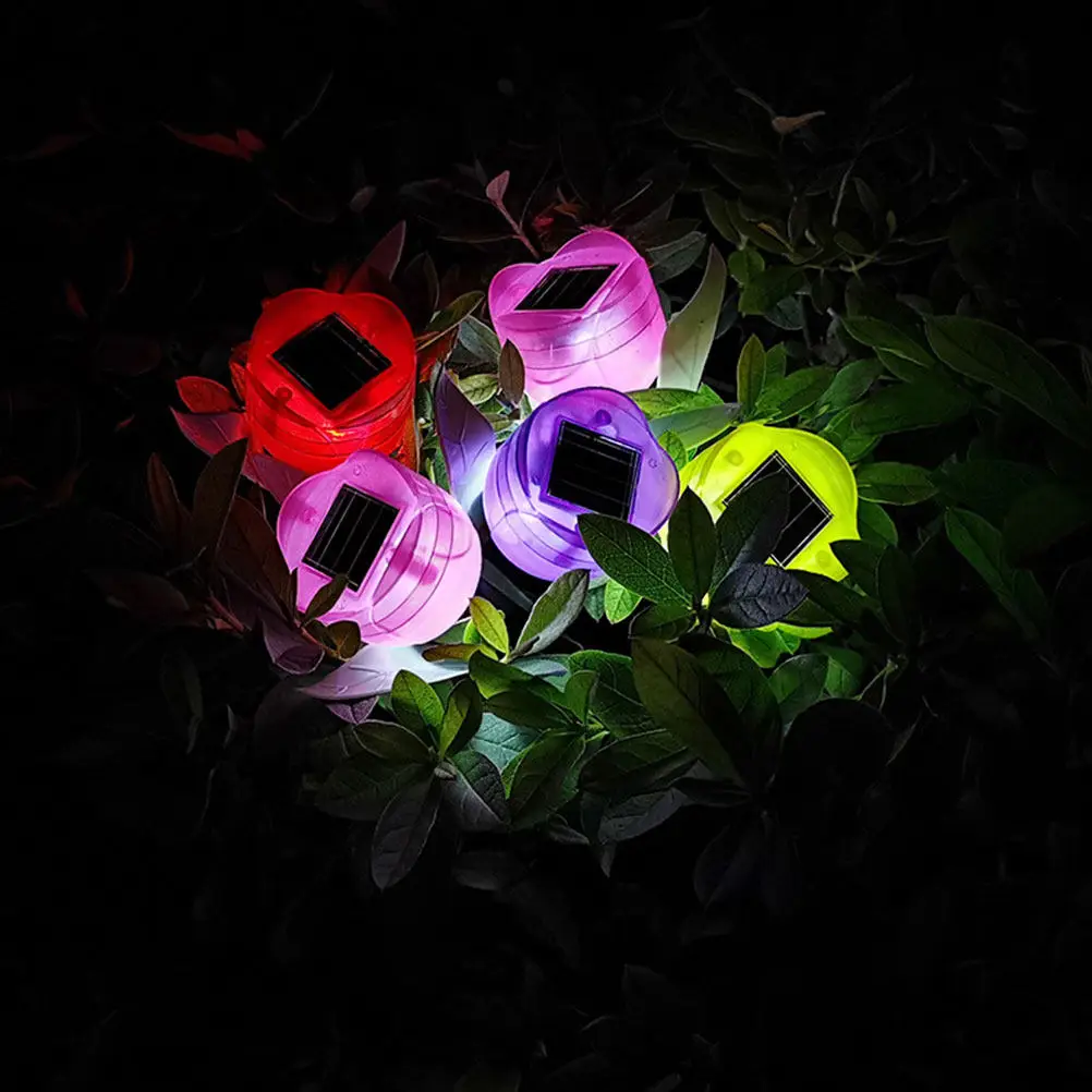 

5Pcs Solar Lawn Lights Tulip Design Outdoor Garden Landscape Lighting Waterproof Decorative Yard Path Ground Stake Lamp