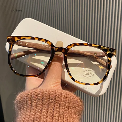 Imagen 2 del producto Gafas de lectura antiluz azul de grano de madera Retro a la moda para mujeres y hombres, gafas de presbicia con montura cuadrada, dioptrías + 1,0 a + 4,0