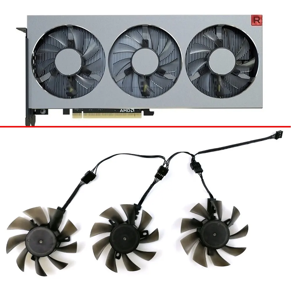 

75MM 4PIN Double roller balls DIY FD7010H12S FD8015H12S Cooling Fan AMD RX RADEON VII GPU FAN For XFX ASUS MSI RX RADEON VII Fan