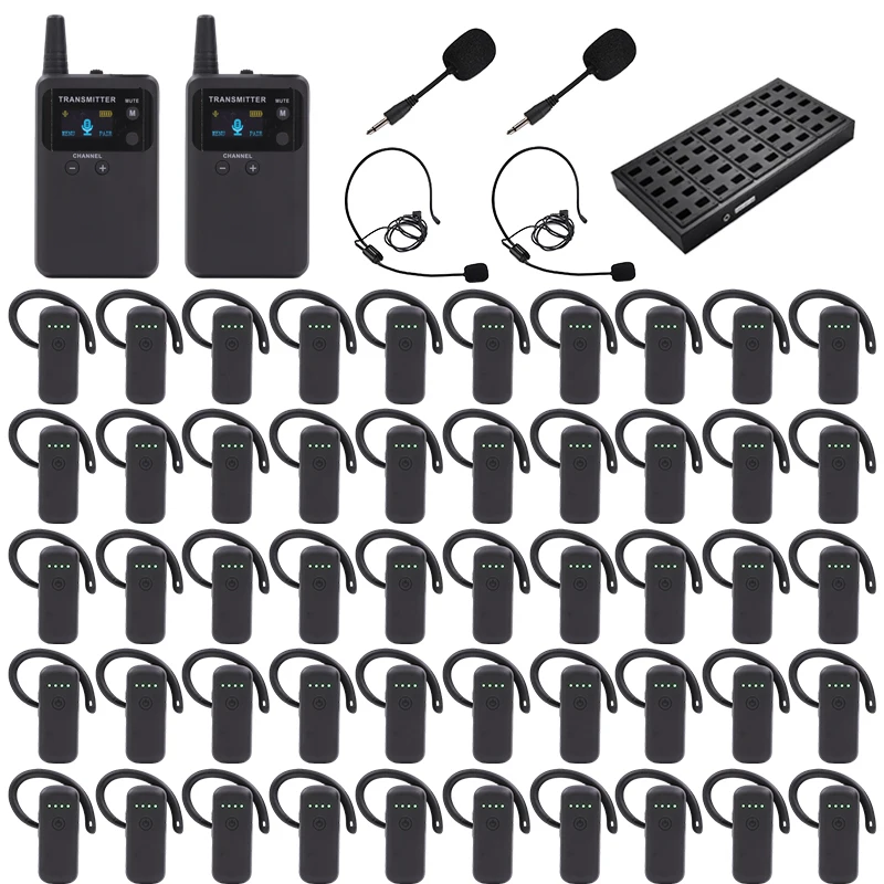 Wireless Tour Guide System Sounds Clear Audio Guide System Long Endurance for Travel Agency Teaching Training Church Translation
