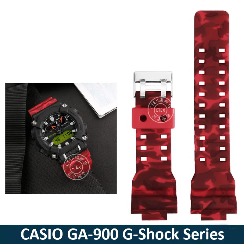 16mm Silicone Watchband For Casio G-Shock GA-110 GA-100 GA-120 GA-900 Camouflage Rubber Waterproof Men Watch Strap Bracelet