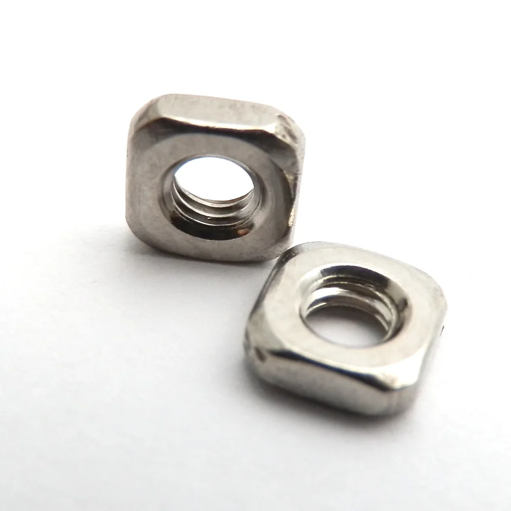 100pcs M3 M4 M5 M6 M8 Square Thin Nut A2 304 Stainless Steel Square Nuts DIN 562