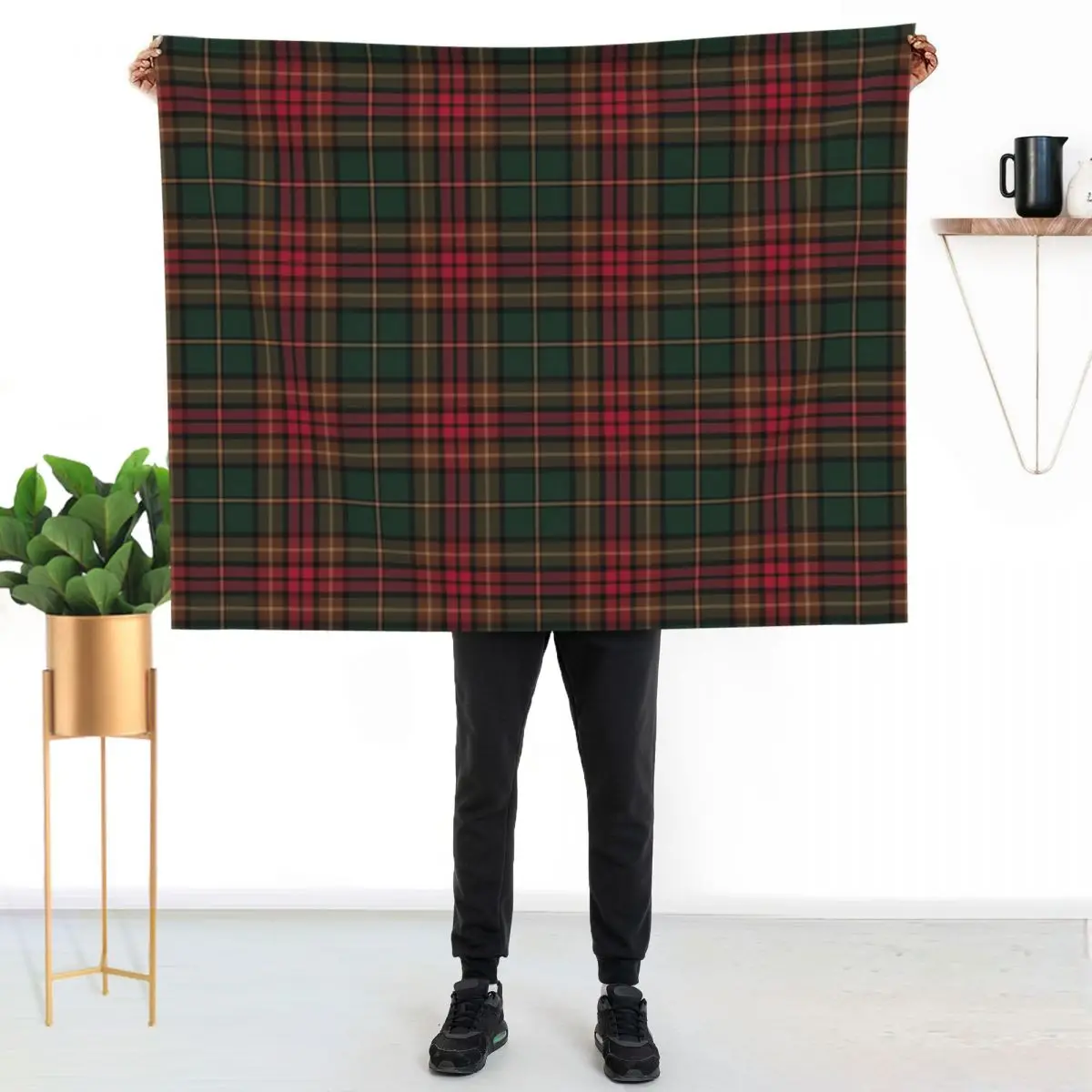 

County Cavan Irish Tartan Throw Blanket Soft Breathable Blanket for Night Sleeping