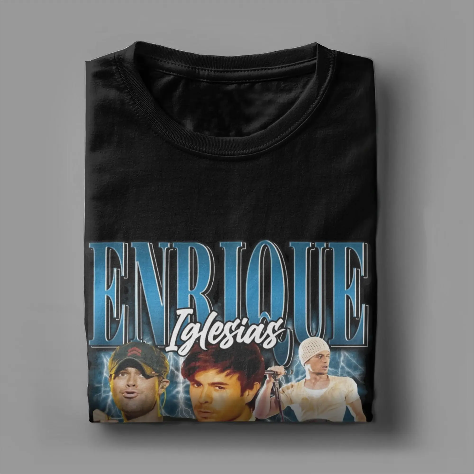 الرجال إنريكي إغليسياس خمر مبدع اللاتينية تي شيرت الملابس القطنية الخالصة الإبداعية طاقم الرقبة تي شيرت كبير الحجم تي شيرت #4