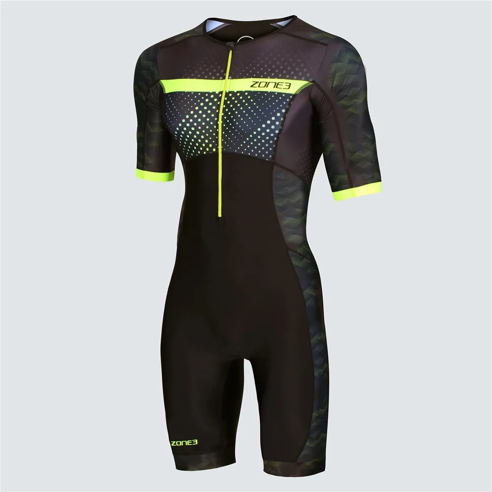 Zone3 Herren Radtrikot Kurzarm Set Einteiliger Overall Maillot Fahrrad MTB Kleidung Ropa Ciclismo Männlicher Lauf-TriSuit