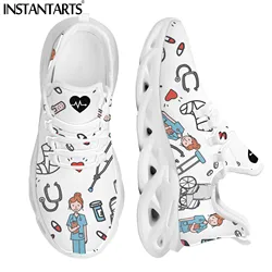 INSTANTARTS Cute Cartoon lekarz dla pielęgniarki panie Chunky buty komfortowe tenisówki Walking buty obuwie damskie zapatillas mujer