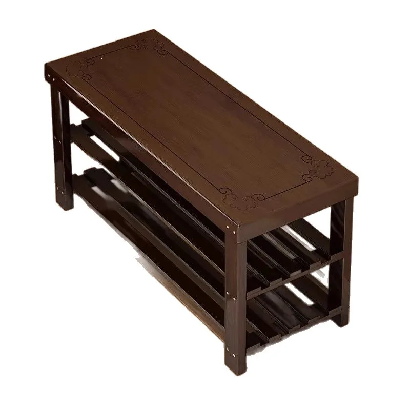 3-Tier Wooden Shoe Rack with Spacious Storage Shelves, Decorative Entryway Organizer Table for Hallway, Home & Foyer