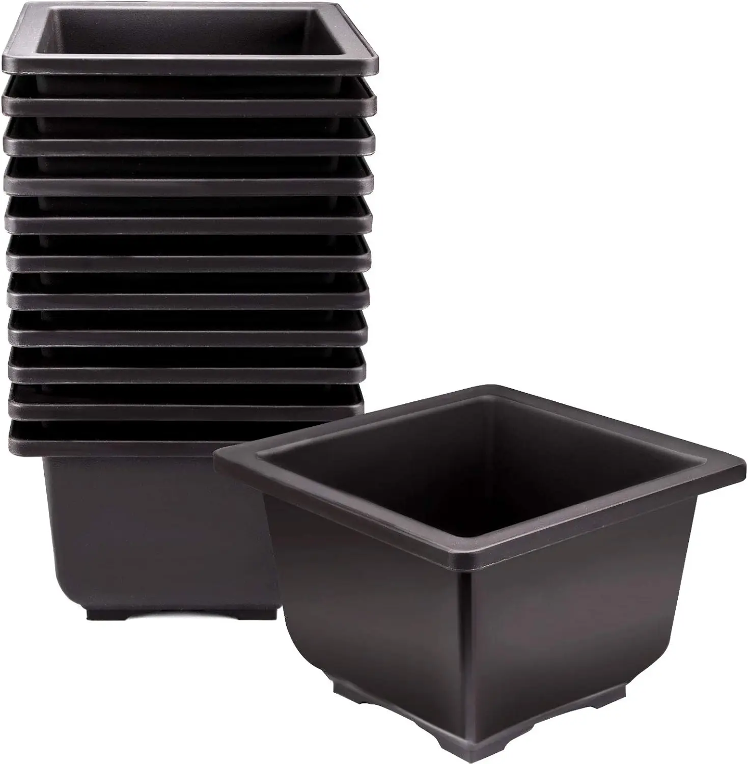 

15 PCS 5.1 Inch Plant Pot, Square Plastic Bonsai Training Pots, Flower Succulent Pots Container for Garden, Indoor, Home