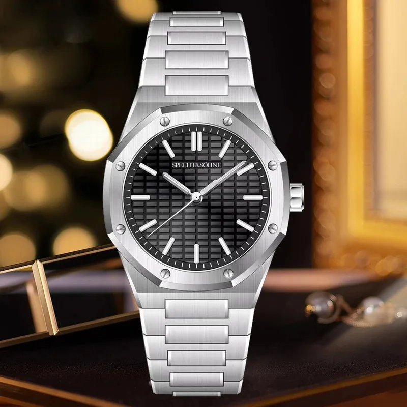 2025 Hot Selling Specht & Söhne Japan VH31 Quartz Watch Octagon Bezel Stainless Steel Watch Sapphire Crystal Luminous Waterproof