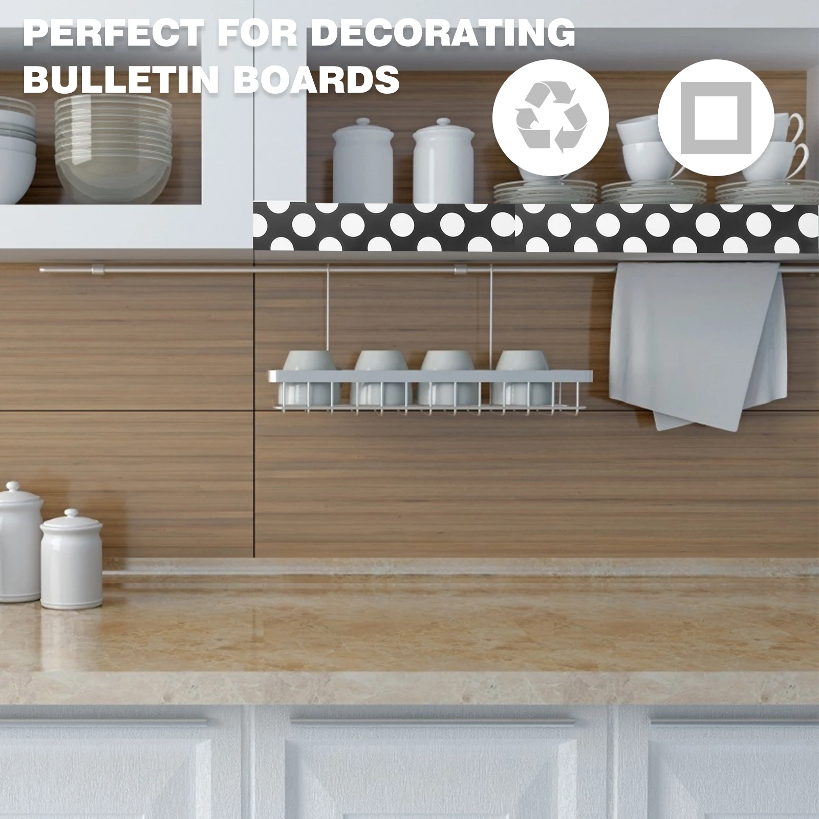 Creative Cartoon Pencil Stickers Chalkboard Border Trim Decorative Bulletin Decor for Classroom Office Home