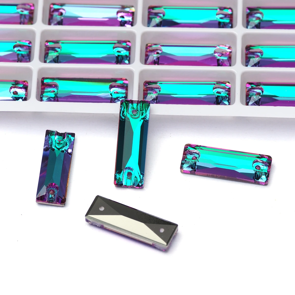 Pubrilex Baguette Strasssteine zum Aufnähen, Glitzerkristalle für DIY-Bastelarbeiten und Bekleidungszubehör, Großhandel – Detail 13