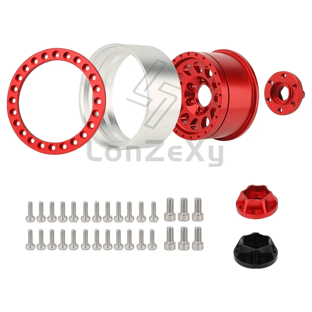 Felgi ze stopu metali 1/4szt 1.9 Beadlock do gąsienic 1/10 RC Axial SCX10 III D90 AXI03007 90046 TRX-4 Redcat GEN 8