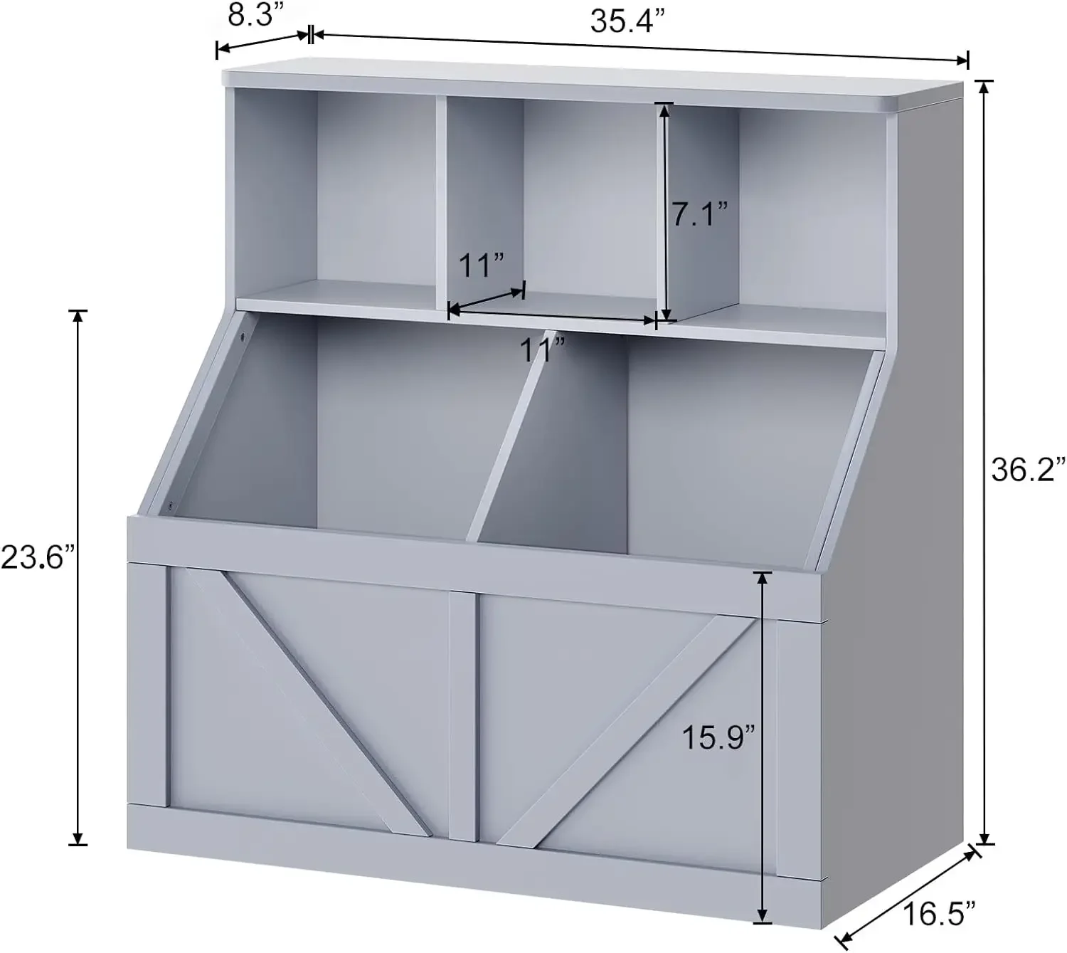 Bookshelf and Toy Storage, Kids  Storage Organizer, Storage Cabinet with Shelf, Toddler Bookshelf  Organizer and S