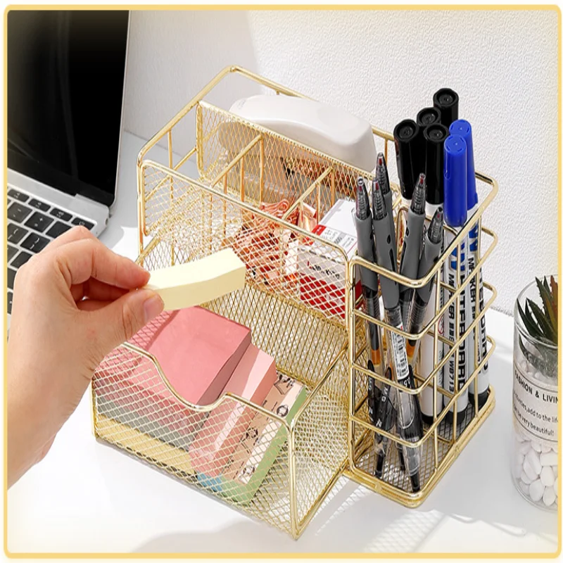 Space-Saving Nordic 3-Tier Metal Drawer Organizer for Office, Stationery, Cosmetics & Files - Stylish Storage Box