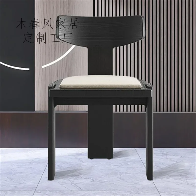 Mid Century Modern Solid Wood Dining Chair Luxury Designer Hotel Restaurant Dining Chair Ergonomic Home Furniture Sillas FYDC view 5