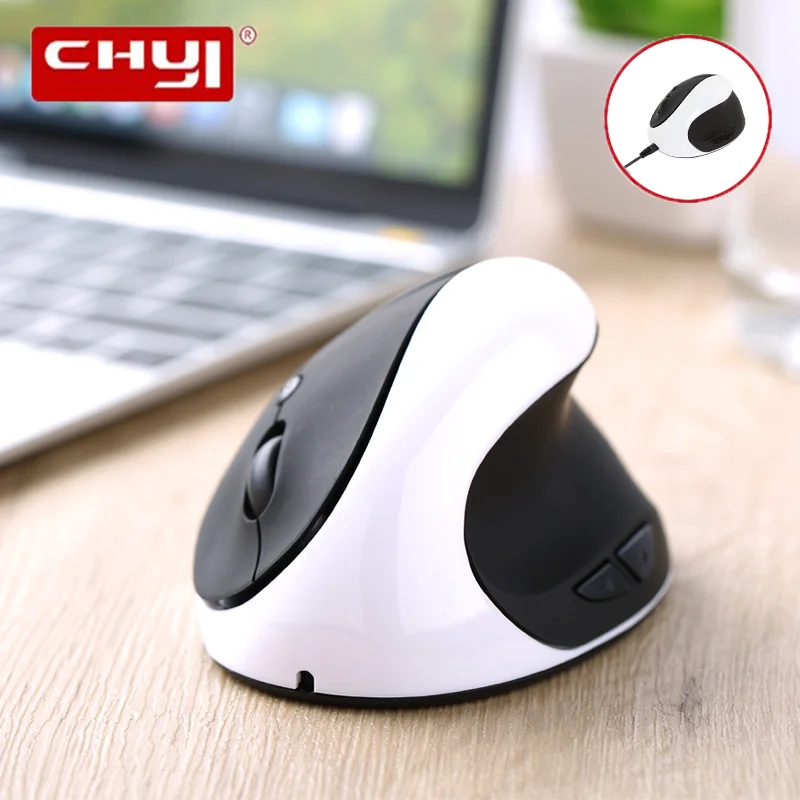 CHYI Right Left Hand Wireless Mouse Ergonomic Vertical Mouse Rechargeable USB Optical Gaming Mouse For Laptop PC Computer Office