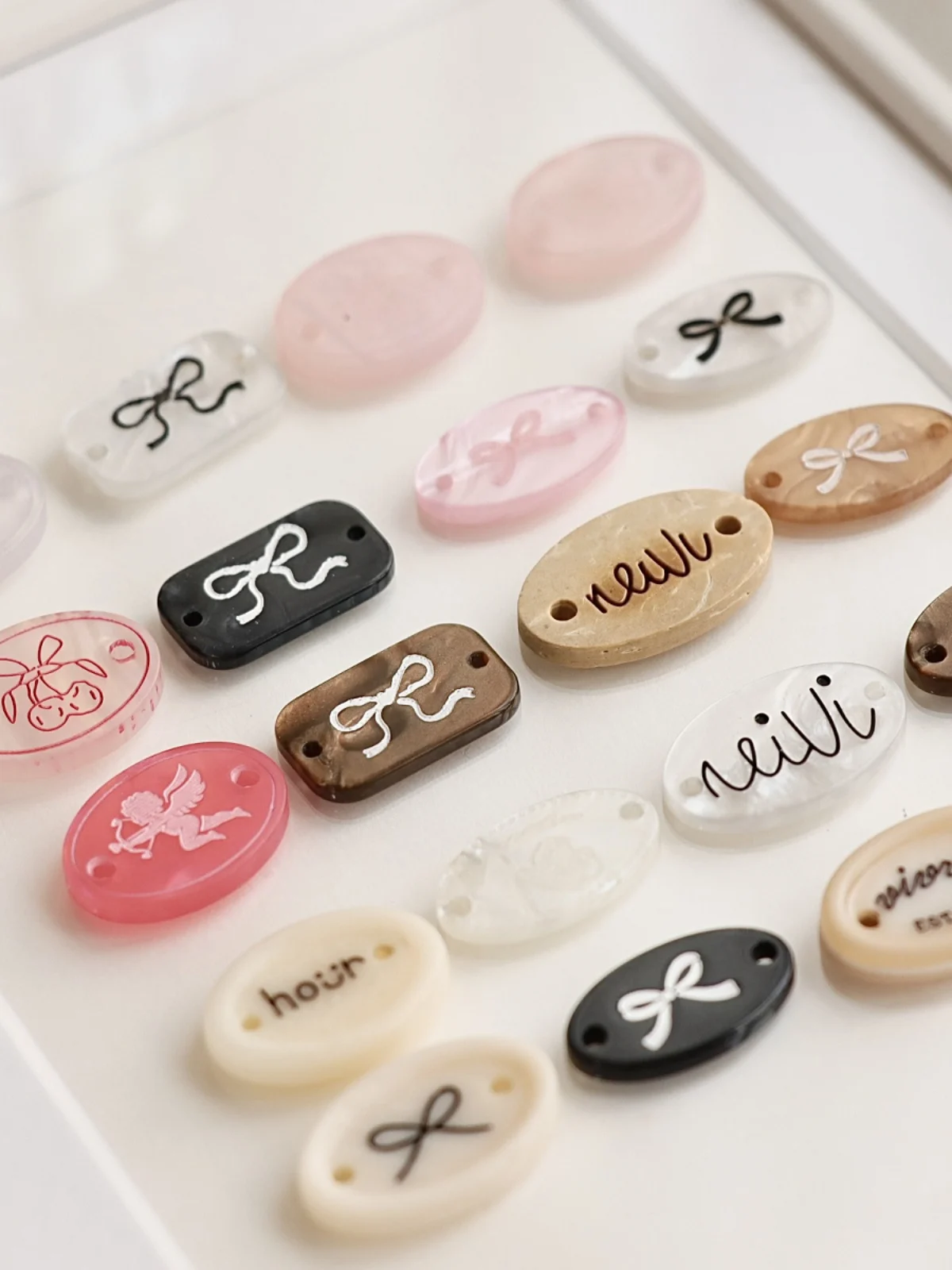 Elliptical Tag Button Collection DIY Sewing Accories Handmade Jewelry Decorative Buttons Korean Sle Ornament Parts
